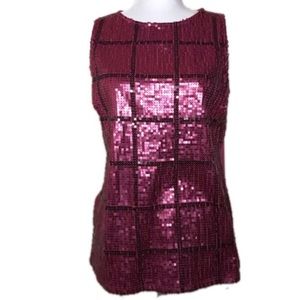 Pim + Larkin Sz Medium sequined tank top in pink